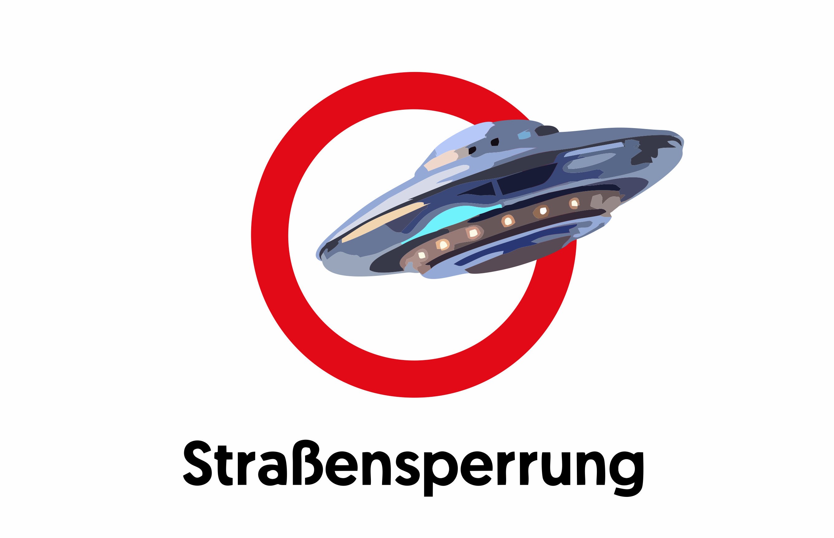 symbolische Darstellung einer Straßensperrung